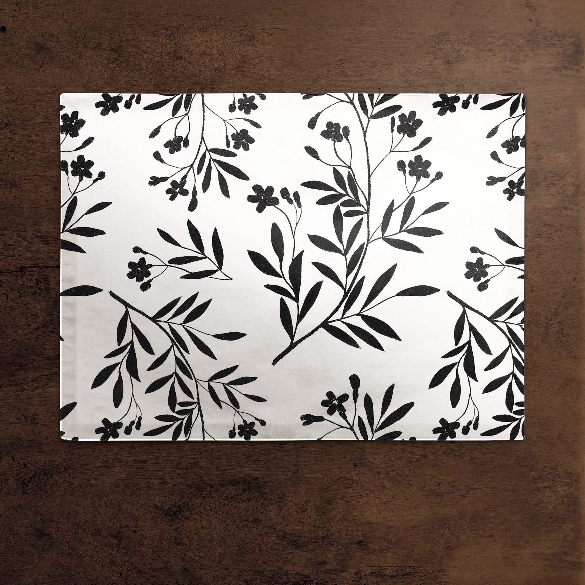 Monochromatic Floral Bunch Cotton Twill Placemat